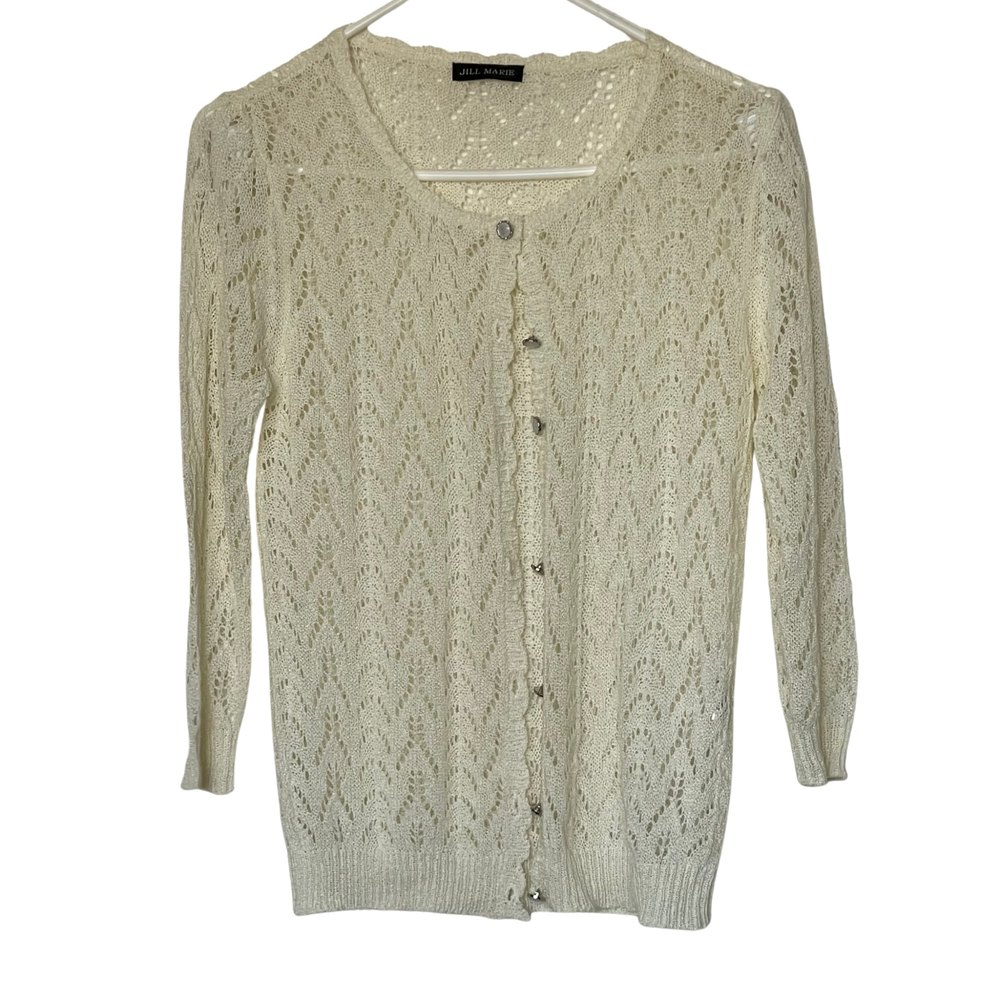 Jill Marie Crochet Button Up Cardigan SZ M